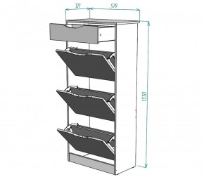 Обувница W24 (ДВ-Графит) в Югорске - yugorsk.mebel-e96.ru