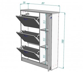 Обувница W39 (Графит) в Югорске - yugorsk.mebel-e96.ru