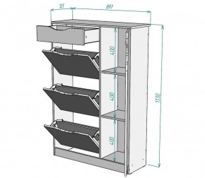 Обувница W44 (ДМ) в Югорске - yugorsk.mebel-e96.ru