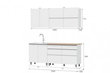 Кухонный гарнитур 2000 мм Одри симпл (МИ) в Югорске - yugorsk.mebel-e96.ru