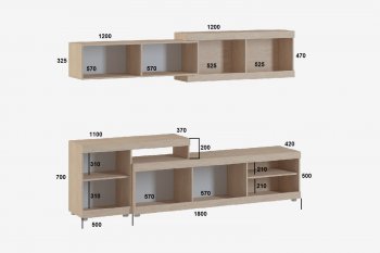 Стенка Оскар ТВ7 сонома (Генезис) в Югорске - yugorsk.mebel-e96.ru