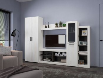 Стенка OSKAR4 сосна белая (Генезис) в Югорске - yugorsk.mebel-e96.ru