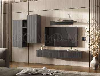 Стенка Оскар комп.2 графит (Миф) в Югорске - yugorsk.mebel-e96.ru