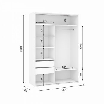 Шкаф-купе 1500 мм Оскар (ИЦ) в Югорске - yugorsk.mebel-e96.ru