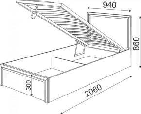 Кровать с ПМ Остин Модуль 22 (Риннер) в Югорске - yugorsk.mebel-e96.ru