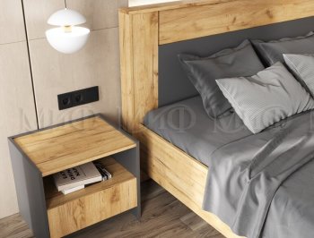Кровать парящая Остин крафт/графит (Миф) в Югорске - yugorsk.mebel-e96.ru