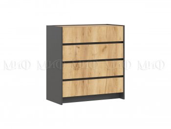Комод 4ящ. Остин крафт/графит (Миф) в Югорске - yugorsk.mebel-e96.ru
