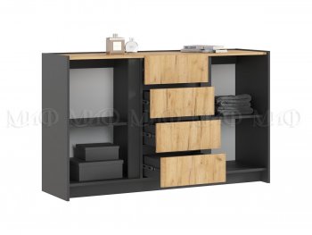 Комод 2дв.4ящ. Остин крафт/графит (Миф) в Югорске - yugorsk.mebel-e96.ru