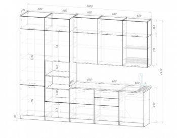 Кухонный гарнитур Парма 3000 мм (Герда) в Югорске - yugorsk.mebel-e96.ru