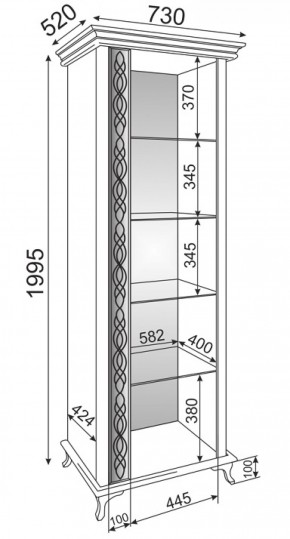 Пенал-витрина М01 Скарлетт (Риннер) в Югорске - yugorsk.mebel-e96.ru