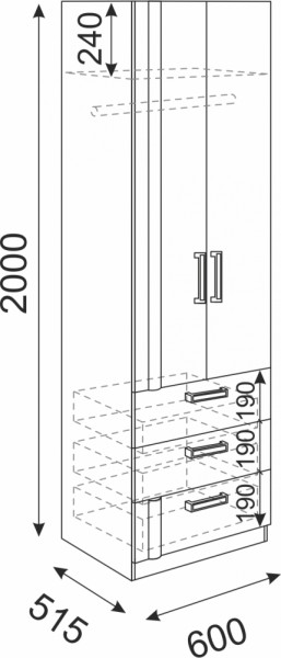 Шкаф с ящиками Волкер М4 (Риннер) в Югорске - yugorsk.mebel-e96.ru