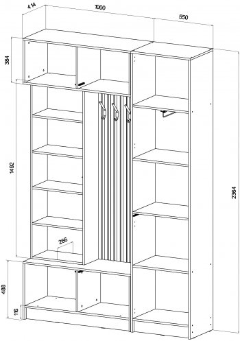 Прихожая Бавария графит (Лин) в Югорске - yugorsk.mebel-e96.ru