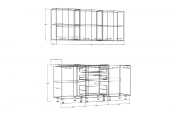 Кухонный гарнитур Рио 1800 мм (Зарон) в Югорске - yugorsk.mebel-e96.ru