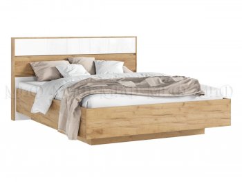 Кровать парящая Роджина с подсветкой, крафт/белый (Миф) в Югорске - yugorsk.mebel-e96.ru