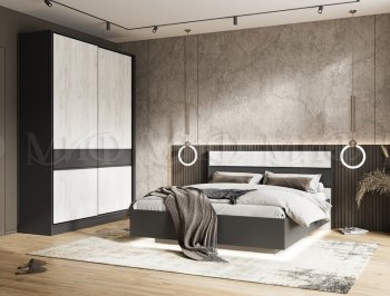 Кровать парящая Роджина графит/крафт белый (Миф) в Югорске - yugorsk.mebel-e96.ru