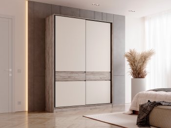 Спальный гарнитур Роджина крафт серый/кашемир, модульный (Миф) в Югорске - yugorsk.mebel-e96.ru