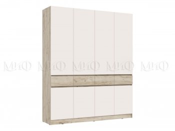 Шкаф 2000 мм 4-х ств. Роджина крафт серый/кашемир (Миф) в Югорске - yugorsk.mebel-e96.ru
