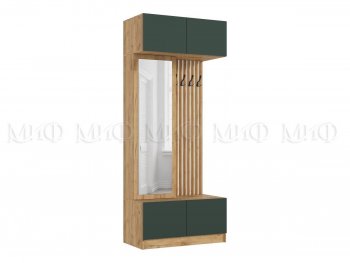 Прихожая Роджина крафт/изумруд, модульная (Миф) в Югорске - yugorsk.mebel-e96.ru