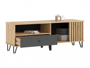 Тумба ТВ (1500) Роджина крафт/графит (Миф) в Югорске - yugorsk.mebel-e96.ru