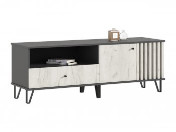 Тумба ТВ (1500) Роджина крафт белый/графит (Миф) в Югорске - yugorsk.mebel-e96.ru