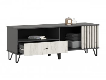 Тумба ТВ (1500) Роджина крафт белый/графит (Миф) в Югорске - yugorsk.mebel-e96.ru