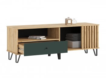 Тумба ТВ (1500) Роджина крафт/изумрудный (Миф) в Югорске - yugorsk.mebel-e96.ru