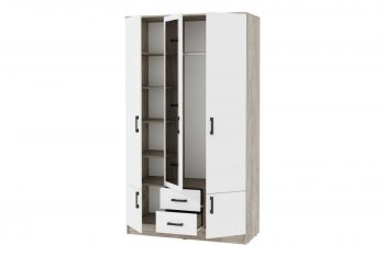 Шкаф 1200 мм Ронда ШК-3 дуб крафт серый/белый (ИЦ) в Югорске - yugorsk.mebel-e96.ru