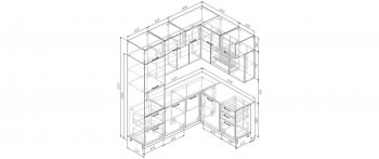 Кухонный гарнитур угловой Вегас 2200*1700 мм (Санвут) в Югорске - yugorsk.mebel-e96.ru