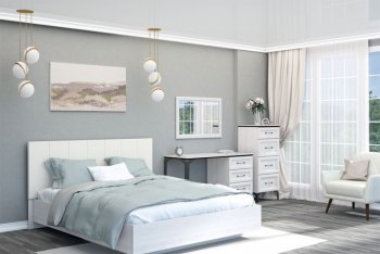 Кровать с подъемным механизмом Шарм (арт.031М1) экокожа Sontex Milk (Диал) в Югорске - yugorsk.mebel-e96.ru