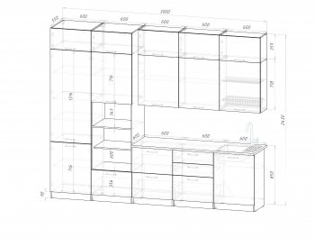 Кухонный гарнитур Шелли макси 3000 мм (Герда) в Югорске - yugorsk.mebel-e96.ru