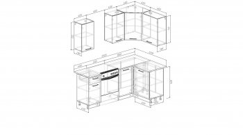 Кухонный гарнитур угловой Роза 2000*1200 мм (Sanvut) в Югорске - yugorsk.mebel-e96.ru