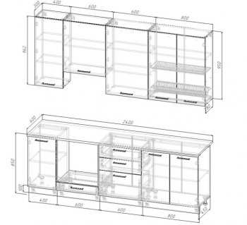 Кухонный гарнитур Старое дерево МДФ 2400 мм Sanvut в Югорске - yugorsk.mebel-e96.ru