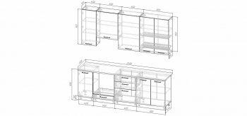 Кухонный гарнитур Элеганция 2400 мм Sanvut в Югорске - yugorsk.mebel-e96.ru