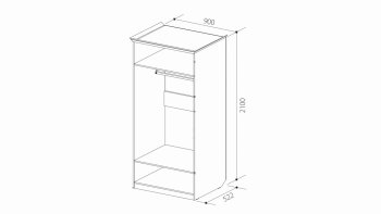 Шкаф 900 мм 2х дверный для платья ШиК-2 (Уголок Школьника 2) в Югорске - yugorsk.mebel-e96.ru