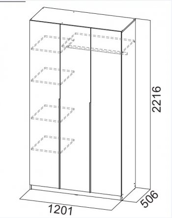 Шкаф 1200 мм ШК-5 графит (СВ) в Югорске - yugorsk.mebel-e96.ru