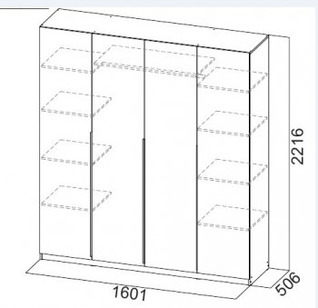 Шкаф 1600 мм ШК-5 графит (СВ) в Югорске - yugorsk.mebel-e96.ru