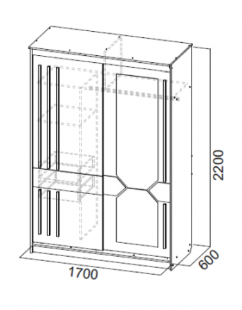 Шкаф-купе №25 1700 мм (СВ) в Югорске - yugorsk.mebel-e96.ru