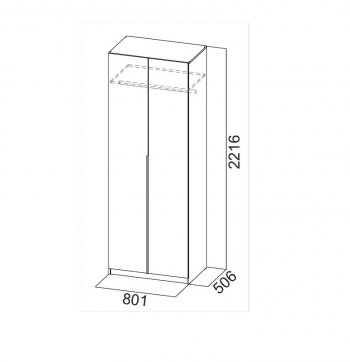 Шкаф 800 мм ШК-5 с антресолью белый (СВ) в Югорске - yugorsk.mebel-e96.ru