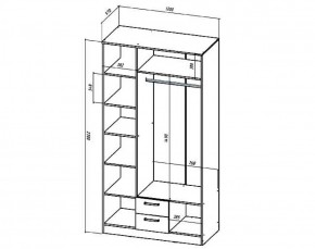 Шкаф 3-х створчатый Коста-Рика 1200 мм (Лин) в Югорске - yugorsk.mebel-e96.ru