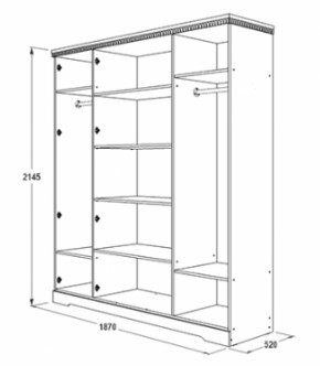 Шкаф 1800 мм для одежды и белья Ольга-12 МДФ в Югорске - yugorsk.mebel-e96.ru