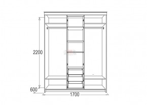 Шкаф для платья и белья Мираж 4 (1700) в Югорске - yugorsk.mebel-e96.ru