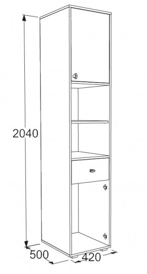 Шкаф комбинированный Омега 18 в Югорске - yugorsk.mebel-e96.ru