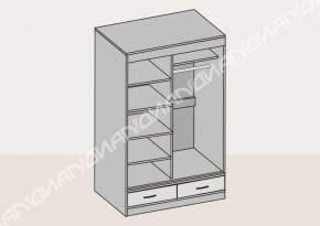 Шкаф-купе 2-х дверный с ящиками и зеркалом (арт. 008) 1150 мм (Диал) в Югорске - yugorsk.mebel-e96.ru