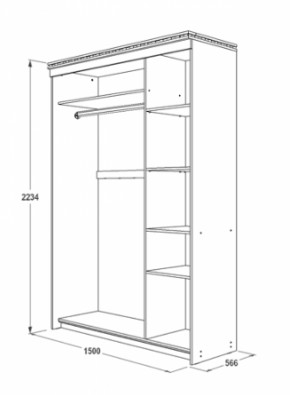 Шкаф-купе 1500 мм 3-х дверный Ольга-13 в Югорске - yugorsk.mebel-e96.ru