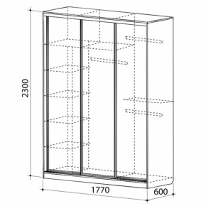 Шкаф-купе Бассо 1-600 (полки слева) в Югорске - yugorsk.mebel-e96.ru