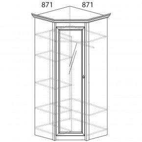 Шкаф угловой с зеркалом Флоренция 641 (Яна) в Югорске - yugorsk.mebel-e96.ru