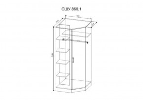 Шкаф угловой Софи  СШУ860.1 (ДСВ) в Югорске - yugorsk.mebel-e96.ru