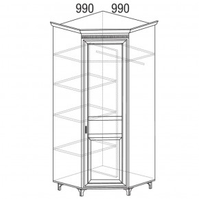 Шкаф угловой (угол 990х990) Марлен 473 (Яна) в Югорске - yugorsk.mebel-e96.ru