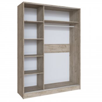 Шкаф-купе Стиль-2 1600 мм крафт белый/крафт серый (Текс) в Югорске - yugorsk.mebel-e96.ru