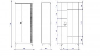 Шкаф 800 мм 2-дверный NEW Сиде Белый (СБК) в Югорске - yugorsk.mebel-e96.ru